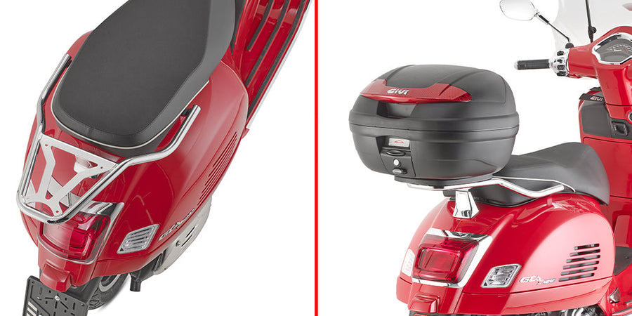 Piaggio Vespa GTS 125 Super [2008–2022] – Topcaseträger Monolock, chrom