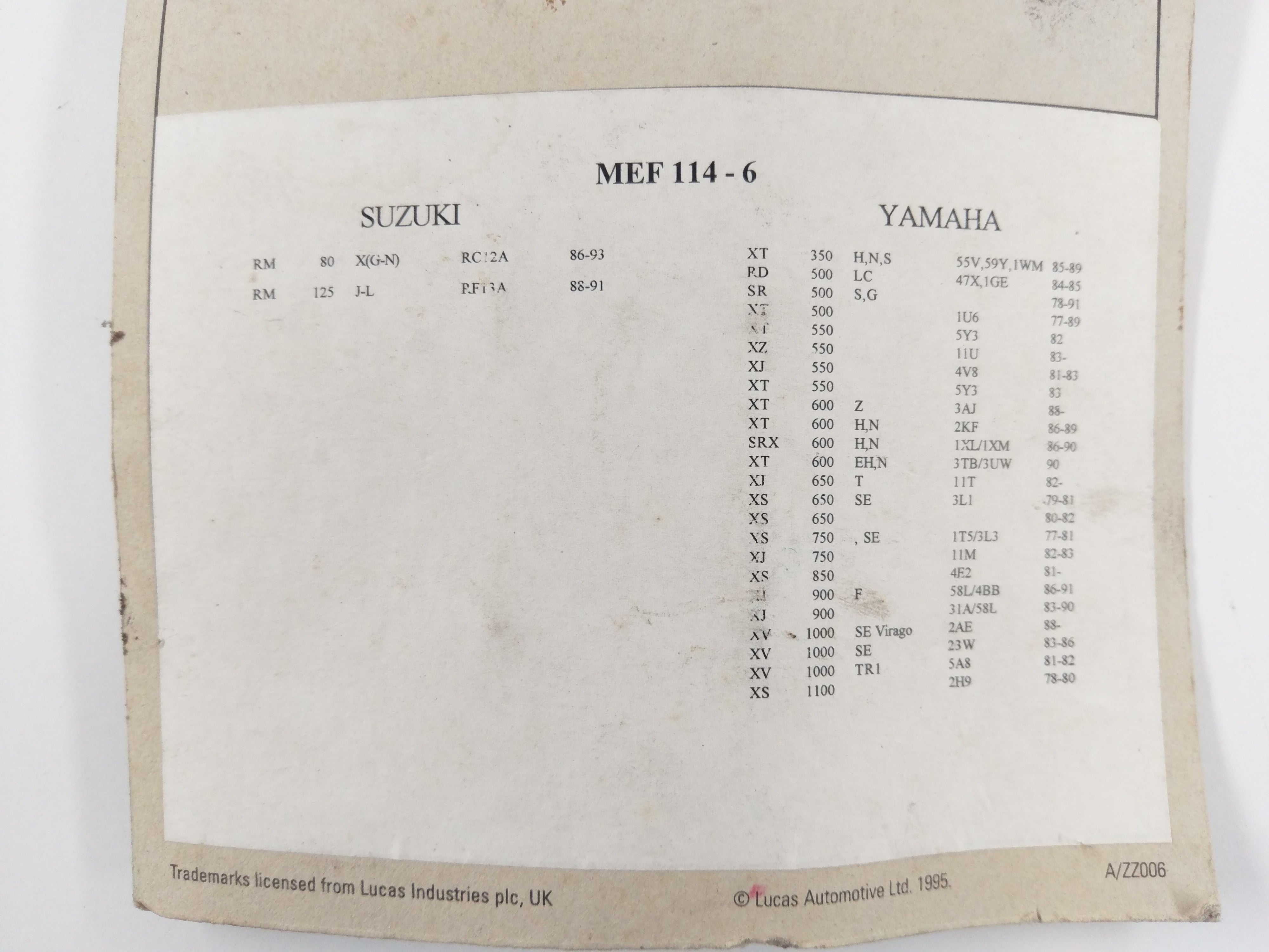 ヤマハXT 600 E 3TB [1991]  - カップリングスプリング