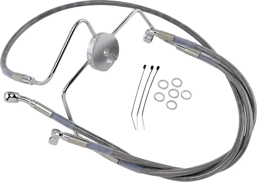 harley davidson flhri [DRAG SPECIALTIES] - Kit de linha de freio em aço inoxidável em versão estendida