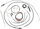 Harley Davidson Flhri [LA CHOPPERS] – Komplettes Schwarzes Vinyl-Geflochtenes Lenkerzug-/Bremsleitungs-Kit