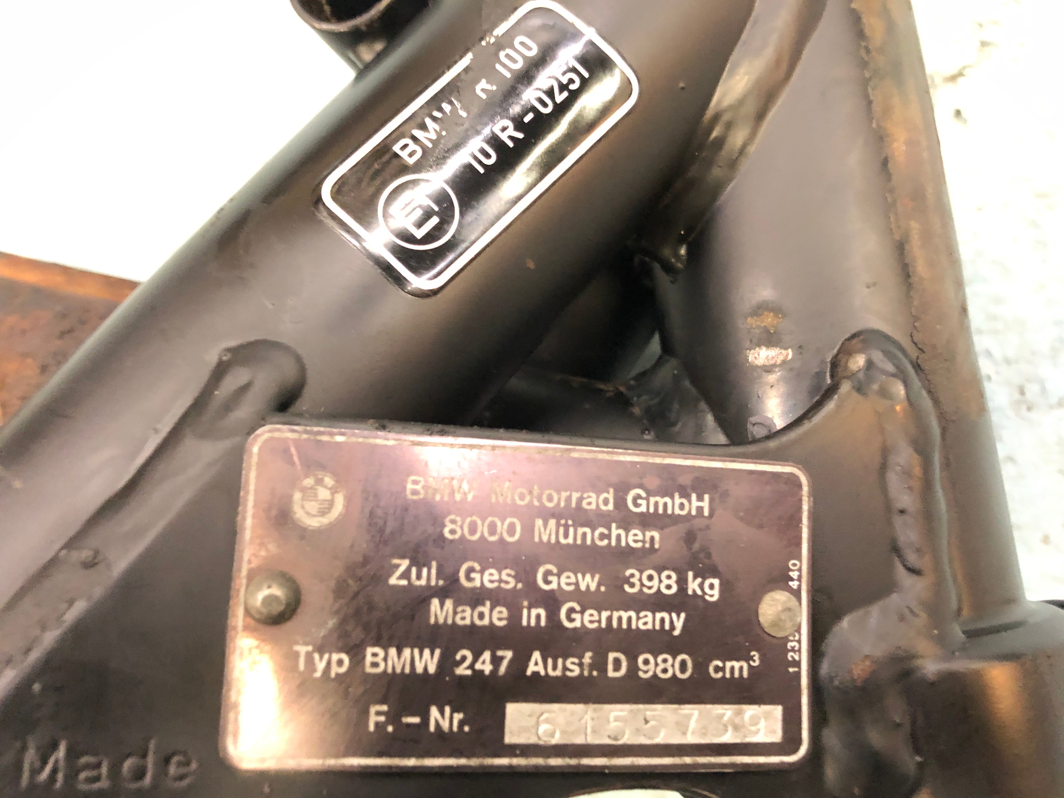 BMW R 100 RT [1979] - Rahmen mit Papieren