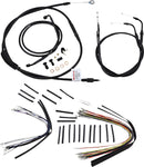 harley davidson flst [BURLY BRAND] – Komplettes Schwarzes Vinyl-Lenkerzug-/Leitungskit für Ape Hanger-2