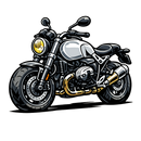 Bmw r ninet pure [Hoodie] - Karikatuur - Borstafdruk