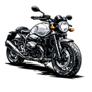 Bmw r ninet pure [T-shirt] - Manga Neon City - Print op de achterkant