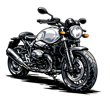 Bmw r ninet pure [Hoodie] - Manga Neon City - Brösttryck
