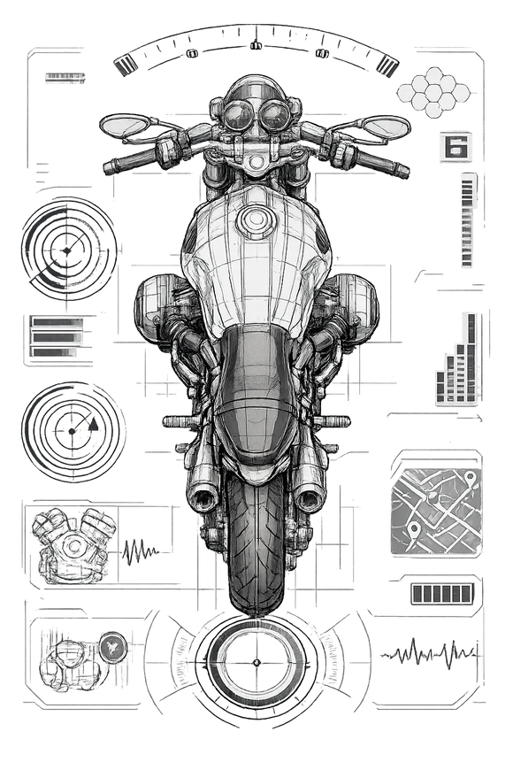 Bmw r ninet pure [Cup Zwart] - Top-Down Tech - Eenzijdig