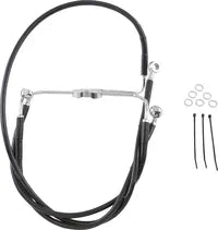 Harley Davidson Flhr [DRAG SPECIALTIES] – Verlängertes Bremsleitungs-Kit aus schwarzem Vinyl