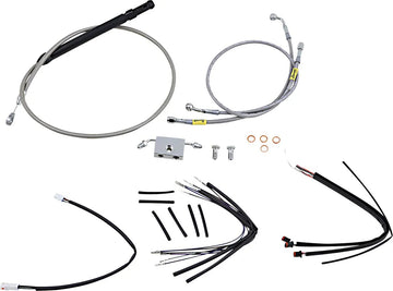 harley davidson flfb [BURLY BRAND] - Stuurkabel en remleidingset voor Burly Ape-sturen