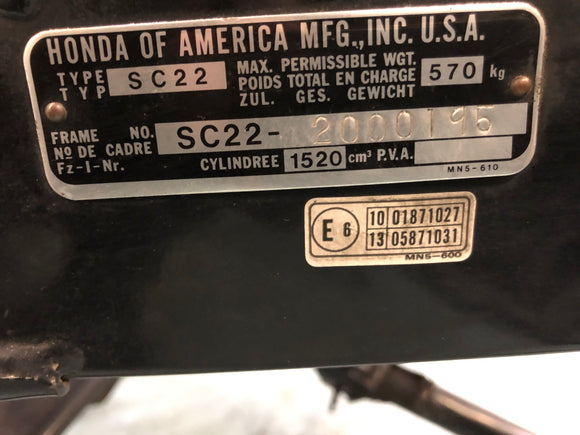 Honda GL 1500 Goldwing SC22 [1988] - Ramme med papirer