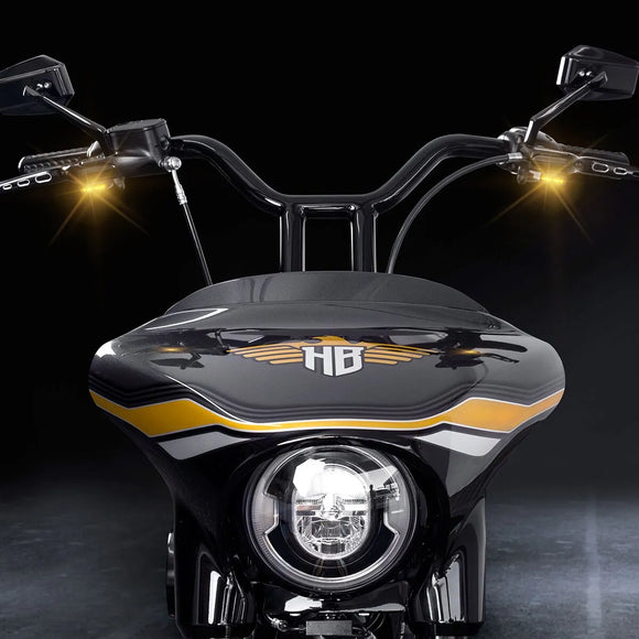 Harley Davidson fxsbse [HEINZ BIKES] – Indicatori LED sul manubrio
