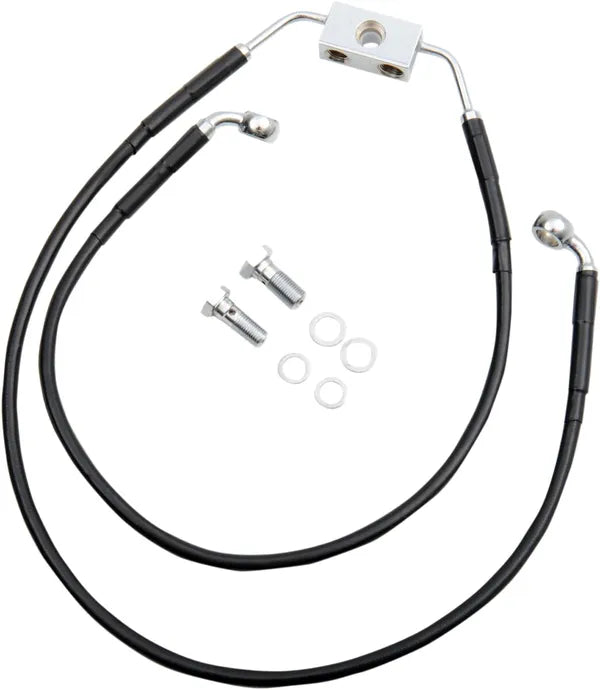 Harley Davidson Fxdwg [DRAG SPECIALTIES] – Verlängertes Bremsleitungs-Kit aus schwarzem Vinyl