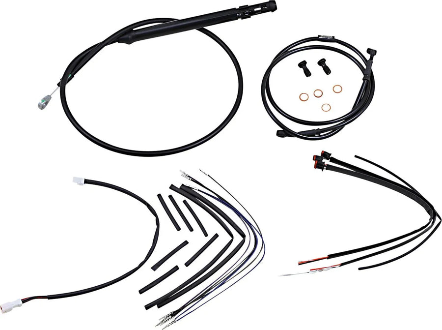 harley davidson softail street bob fxbb [MARCA BURLY] - Kit completo de cable/línea de manillar de vinilo negro para perchas Ape