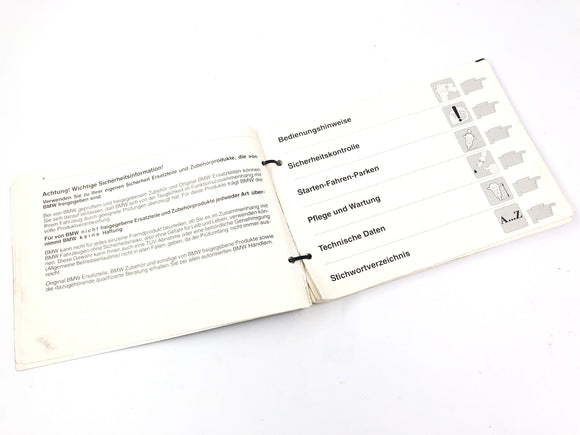 BMW K 1100 RS [1991] - Användningsinstruktioner för driftsinstruktioner