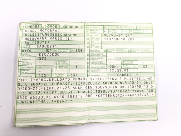 Husqvarna TE 610 8AE [1994] - frame with papers chassis base frame