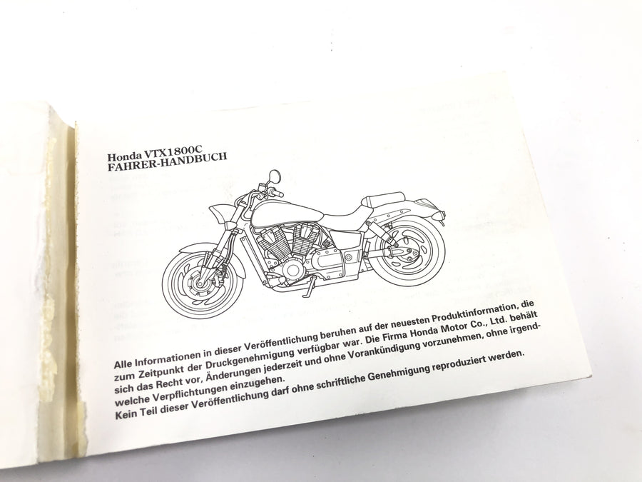 Honda VTX 1800 SC46 [2004] - Руководство водителя Инструкция по эксплуатации Руководство пользователя только на немецком языке