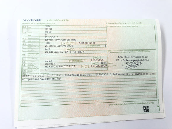 BMW K 1300 S K12S [2010] - moldura com papéis