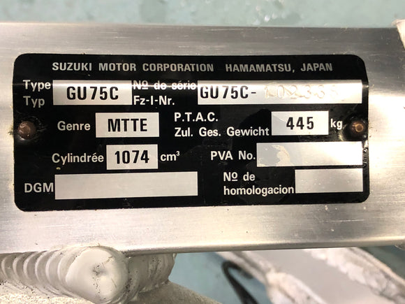 Suzuki GSX -R 1100 W GU75 C [1993] - Frame zonder papieren