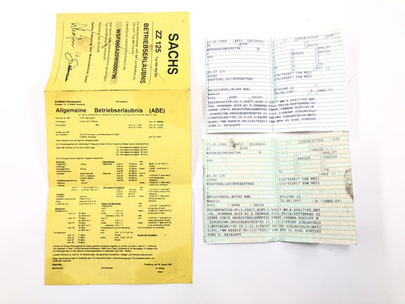 Sachs ZX 125 [1998] - frame met papieren