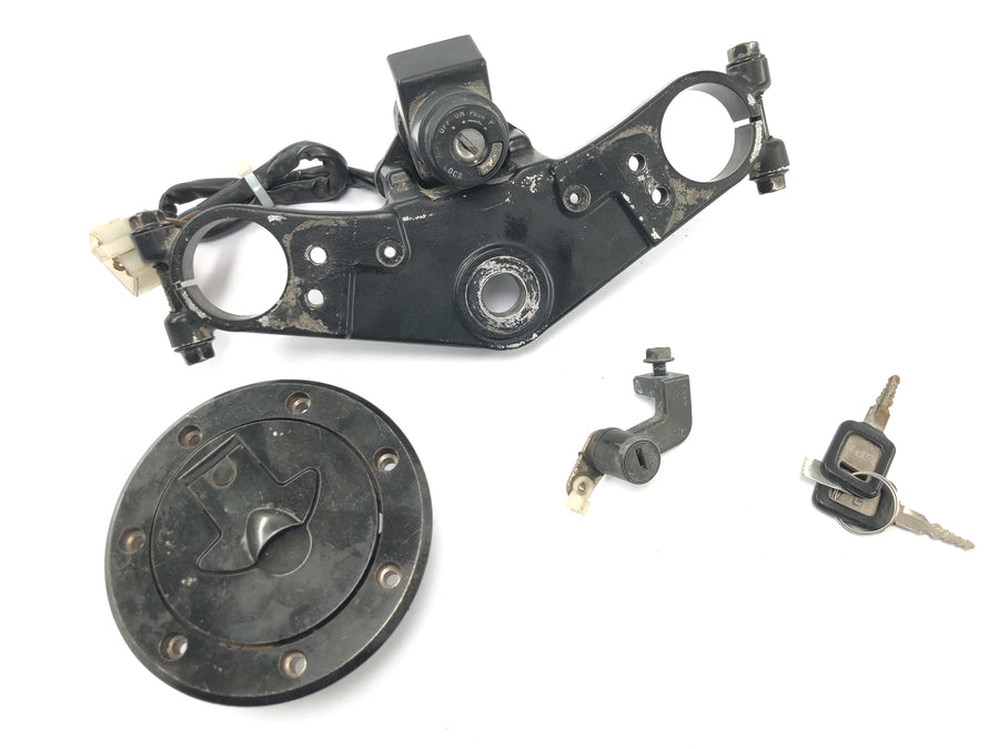 Kawasaki GPZ 1000 RX [1987] - Låsesæt med øvre gaffelbro, tændingslås, tankdæksel, ratlås, sædelås