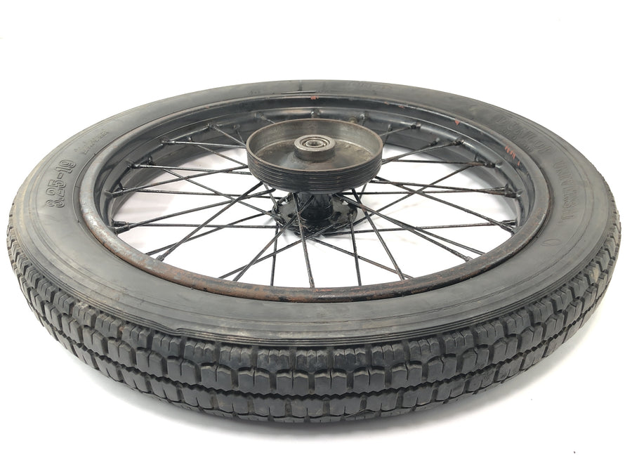 DKW NZ 250 [1938] - Voorwiel met spaken en naaf.