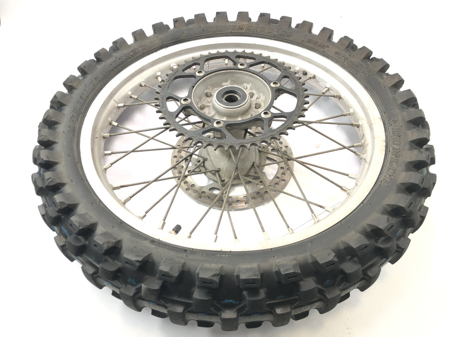 Yamaha YZ 426 F [2000] - Hinterrad Rad Felge hinten Speichenreifen mit Bremsscheibe und Kettenrad