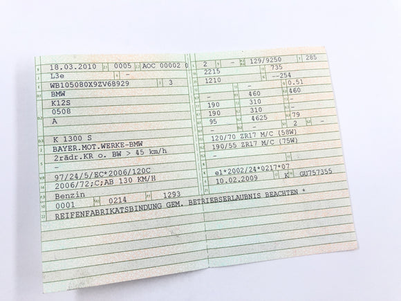 BMW K 1300 S K12S [2010] - moldura com papéis