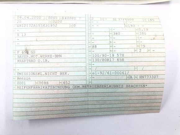 BMW F 650 GS R13 [2000] - Frame main frame with papers