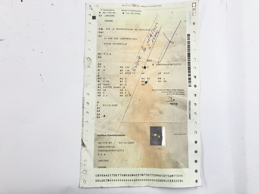 KTM LC4 Duke 620 E [1996] - Frame con documenti