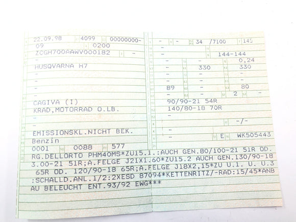 Husqvarna TE610 H7 [1998] - Rahmen mit Papieren