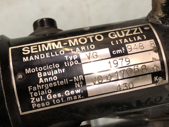 Moto Guzzi V 1000 VG [1980] - Kehys papereilla