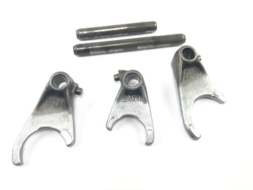 Yamaha DT 175 2K4 [1982] - fourchettes de changement de vitesse, ensemble de fourchettes de changement de vitesse, griffes de changement de vitesse