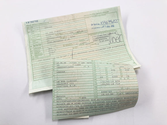 Kawasaki VN 800 Classic [2000] - Ramme med papirer