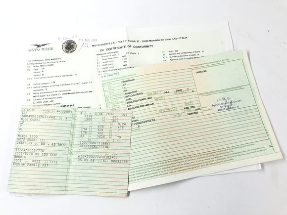Moto Guzzi Norge 1200 [2006] - рама с бумагами