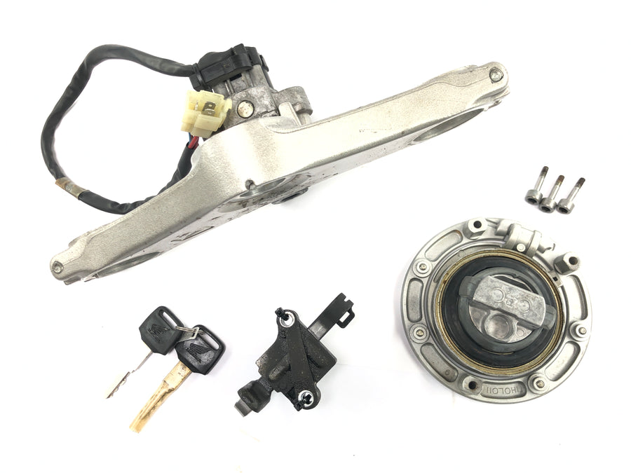 Honda VFR 800 FI RC46 [1999] - Kit de serrures avec té de fourche supérieur, serrure de contact, serrure de selle, bouchon de réservoir