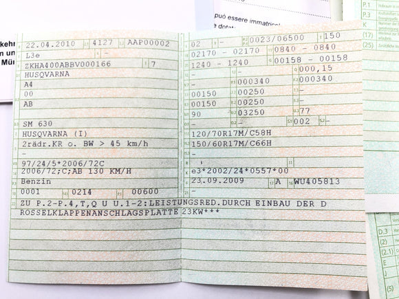 Husqvarna SM 630 A4 [2010] - quadro com papéis