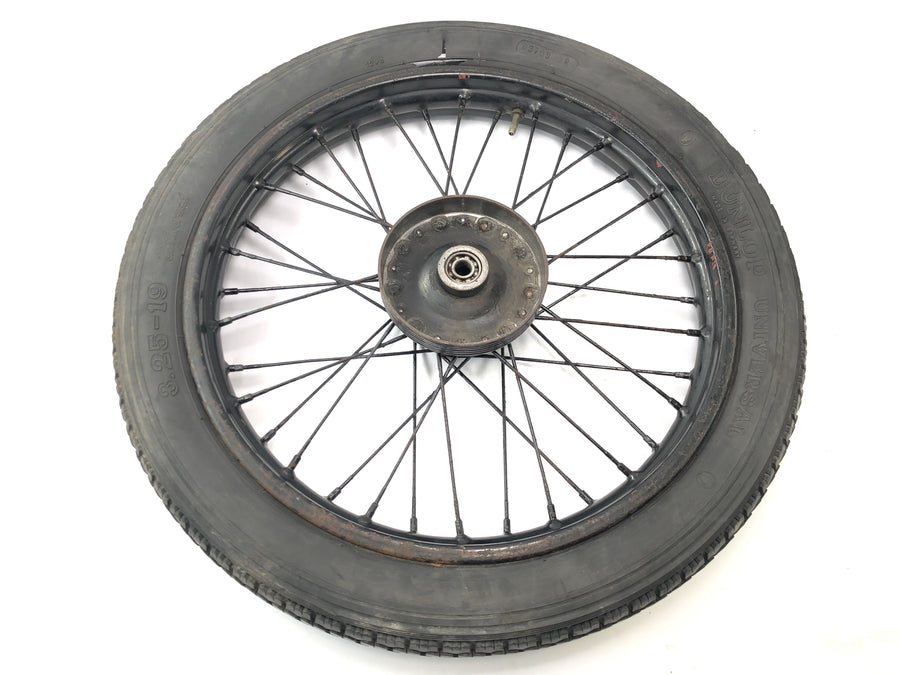 DKW NZ 250 [1938] - Voorwiel met spaken en naaf.