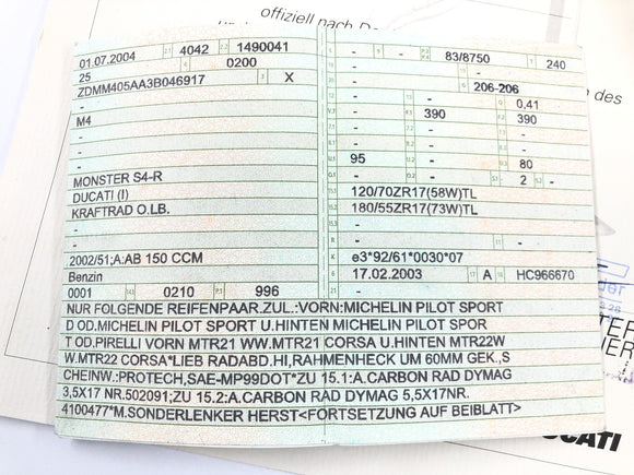 Ducati Monster S4R M4 [2004] - Rahmen Hauptrahmen mit Papieren