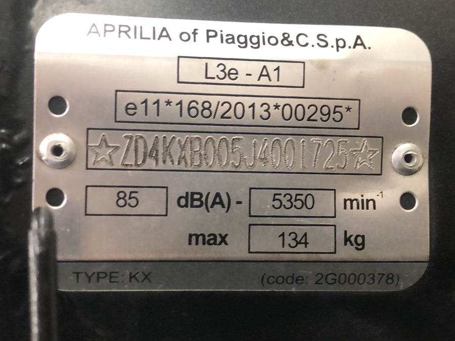 Aprilia SX 125 KX [2018] - Rāmja galvenais rāmis ar papīriem