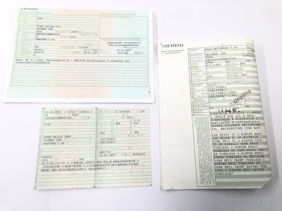 Triumph Speed ​​Triple T509 [1998] - Frame met papieren