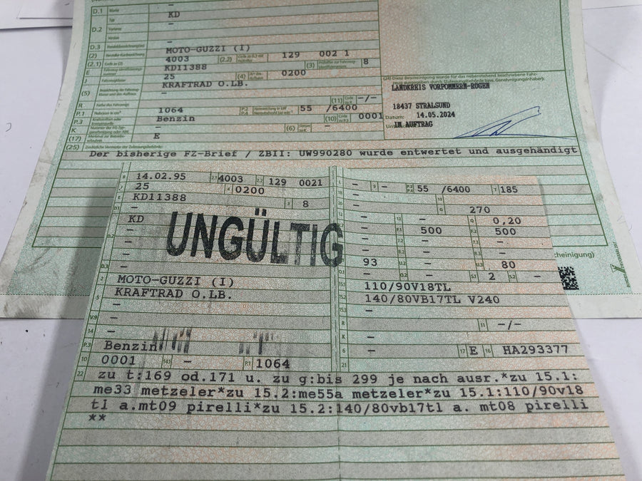 Moto Guzzi California 1100i [1995] - Rahmen mit Brief