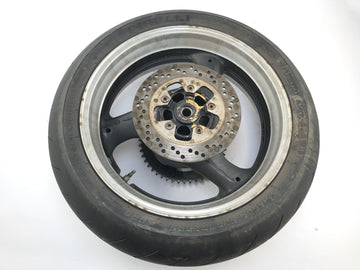 Suzuki GSX R 1100 GV73B [1990] - Achterwielrand aan de achterkant met remschijf en kettingwiel - 0