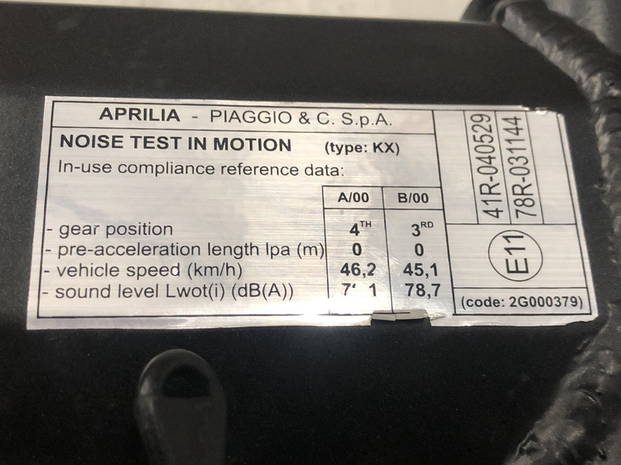Aprilia SX 125 KX [2018] - Rāmja galvenais rāmis ar papīriem