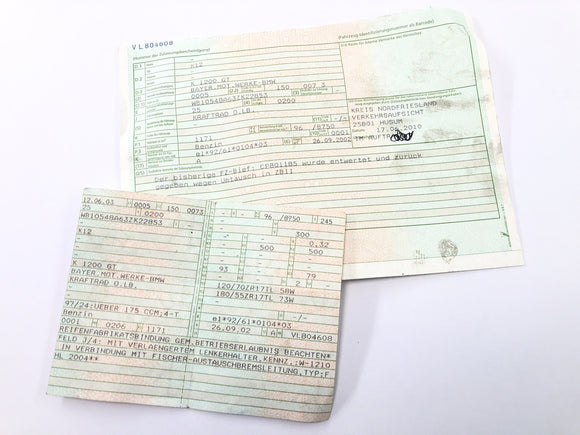 BMW K 1200 GT K12 [2003] - Rám s papíry Zadní rám s registračními papíry