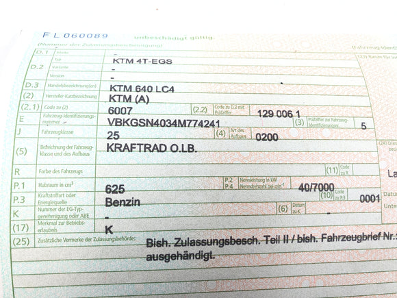 KTM LC4 640 EGS [2004]  - ペーパー付きフレーム