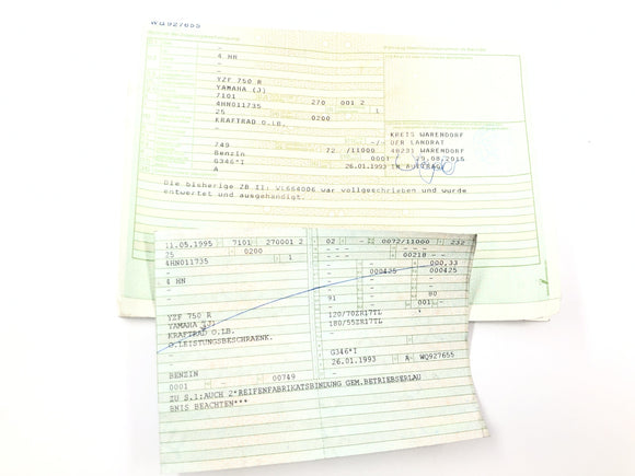 Yamaha YZF 750 R 4HN [1995] - Rahmen mit Papieren