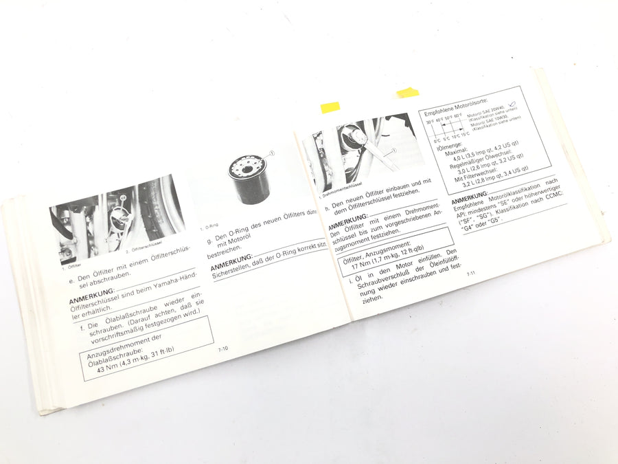 Yamaha YZF 750 R 4HN [1995] - Bedienungsanleitung Handbuch Betriebsanleitung