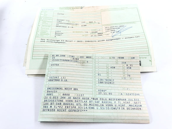 Suzuki Bandit 1200 Gv75a [1998] - Frame con documenti