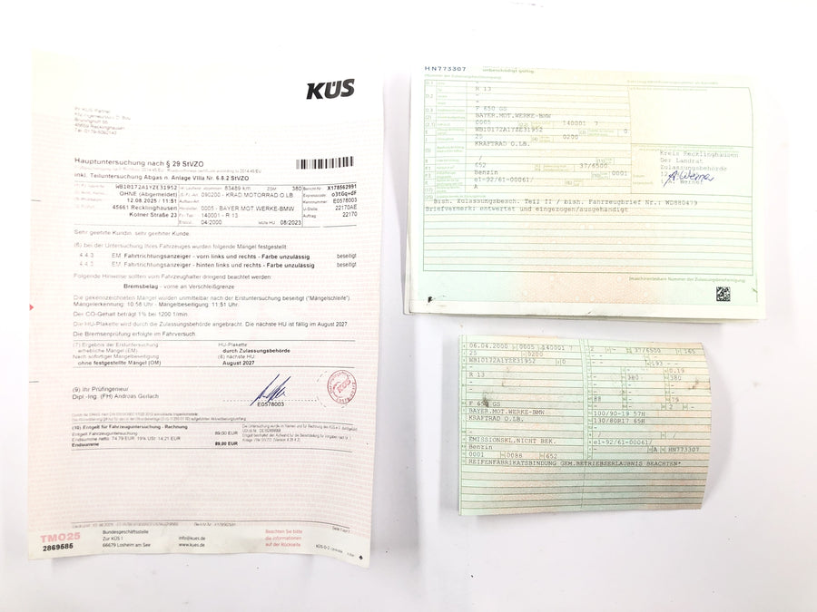 BMW F 650 GS R13 [2000] - Ramme hovedramme med papirer