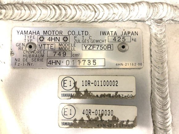 Yamaha YZF 750 R 4HN [1995] - Rahmen mit Papieren