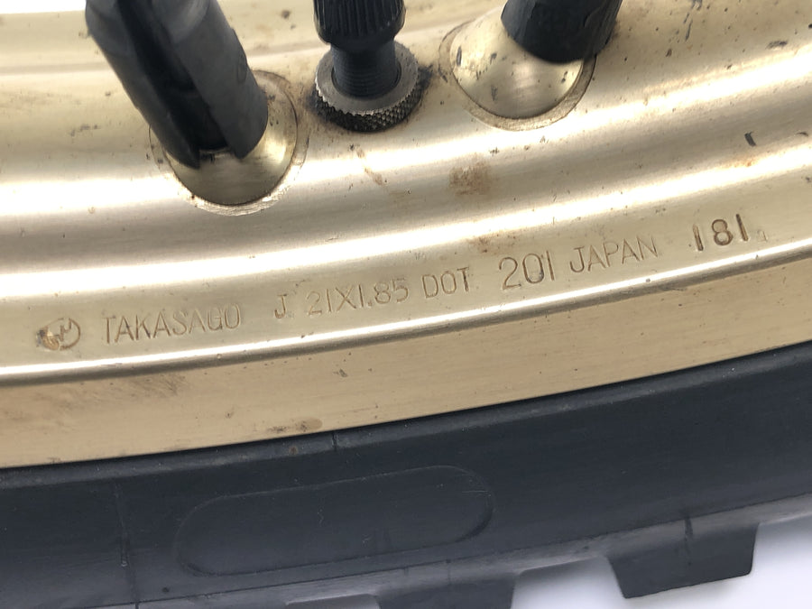 Yamaha XT 500 1U6 [1981] - Forhjulsfælg guldeger hjul 1,85 x 21" med tromlebremse